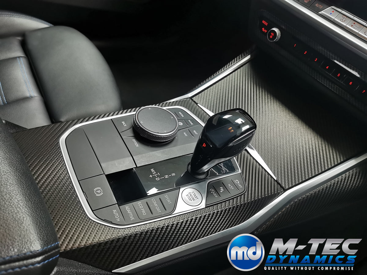 WRAPPING SERVICE - BMW G20 G21 G22 G26 GC INTERIOR TRIM SET - DEEP TEXTURED GLOSSY BLACK CARBON