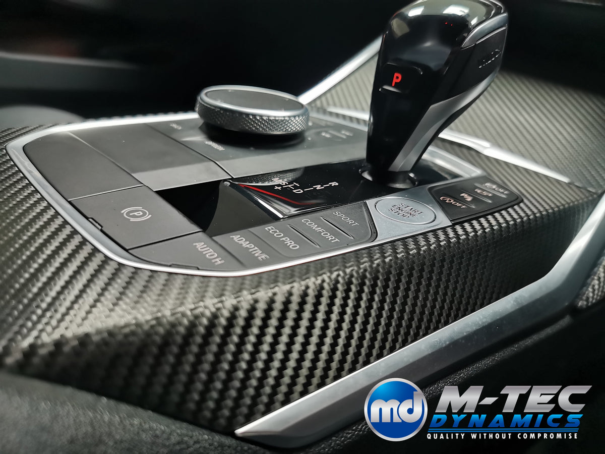 WRAPPING SERVICE - BMW G20 G21 G22 G26 GC INTERIOR TRIM SET - DEEP TEXTURED GLOSSY BLACK CARBON