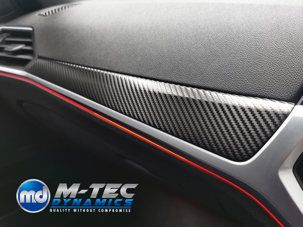 WRAPPING SERVICE - BMW G20 G21 G22 G26 GC INTERIOR TRIM SET - DEEP TEXTURED GLOSSY BLACK CARBON