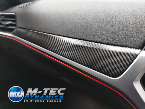 WRAPPING SERVICE - BMW G20 G21 INTERIOR TRIM SET - DEEP TEXTURED GLOSSY BLACK CARBON