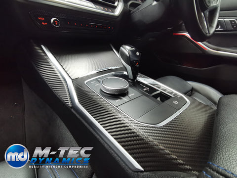 WRAPPING SERVICE - BMW G20 G21 INTERIOR TRIM SET - DEEP TEXTURED GLOSSY BLACK CARBON