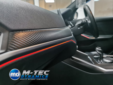 WRAPPING SERVICE - BMW G20 G21 INTERIOR TRIM SET - DEEP TEXTURED GLOSSY BLACK CARBON