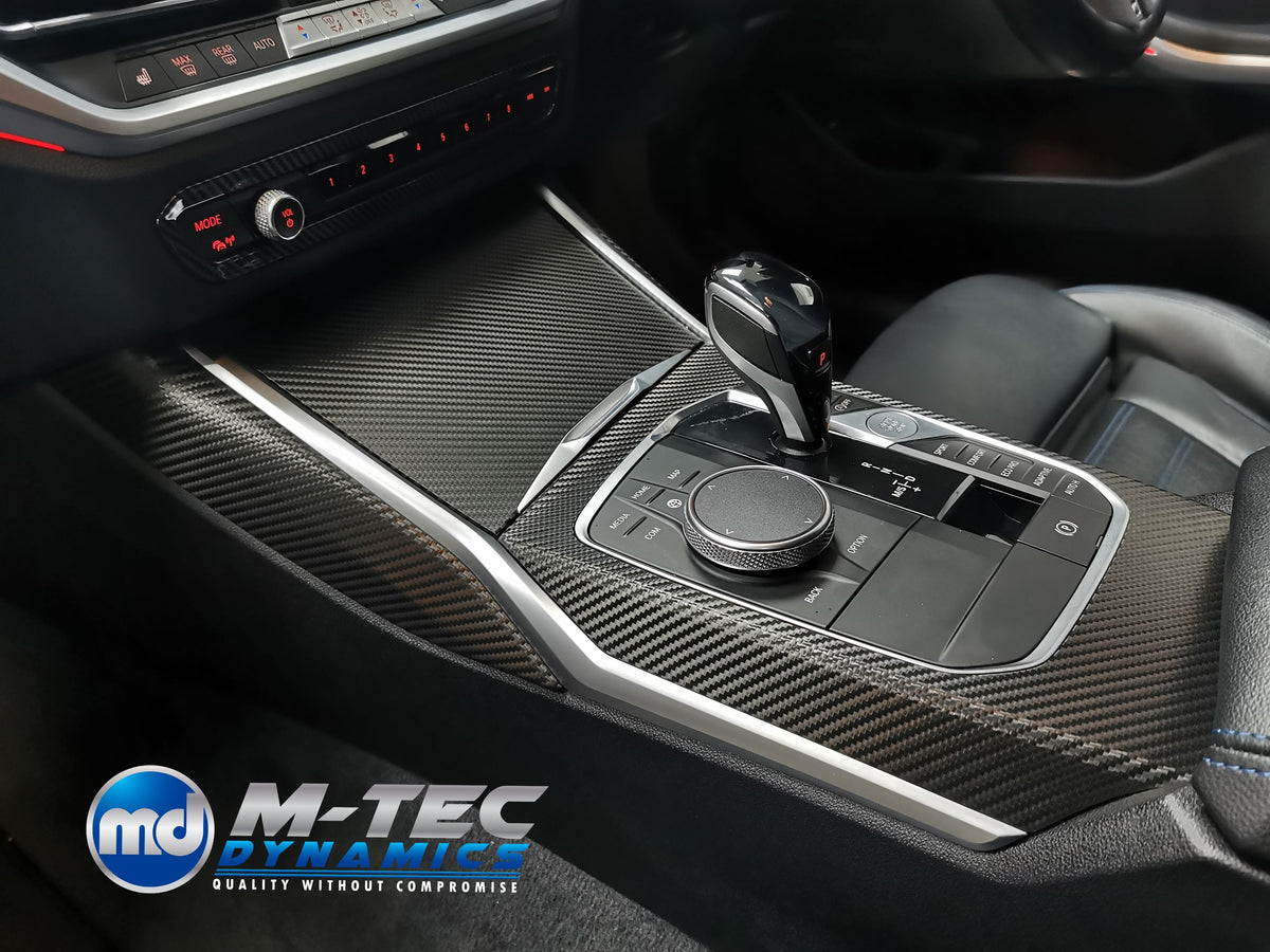 WRAPPING SERVICE - BMW G20 G21 G22 G26 GC INTERIOR TRIM SET - DEEP TEXTURED GLOSSY BLACK CARBON