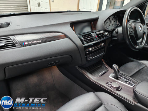 BMW X3 F25 INTERIOR TRIM SET - TEXTURED GLOSSY BLACK CARBON