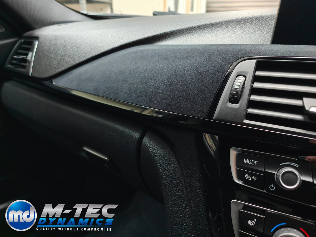 WRAPPING SERVICE - BMW F3X INTERIOR TRIM SET - BLACK BRUSHED ALUMINIUM / ALCANTARA - (F30 F31 F32 F33 F36)
