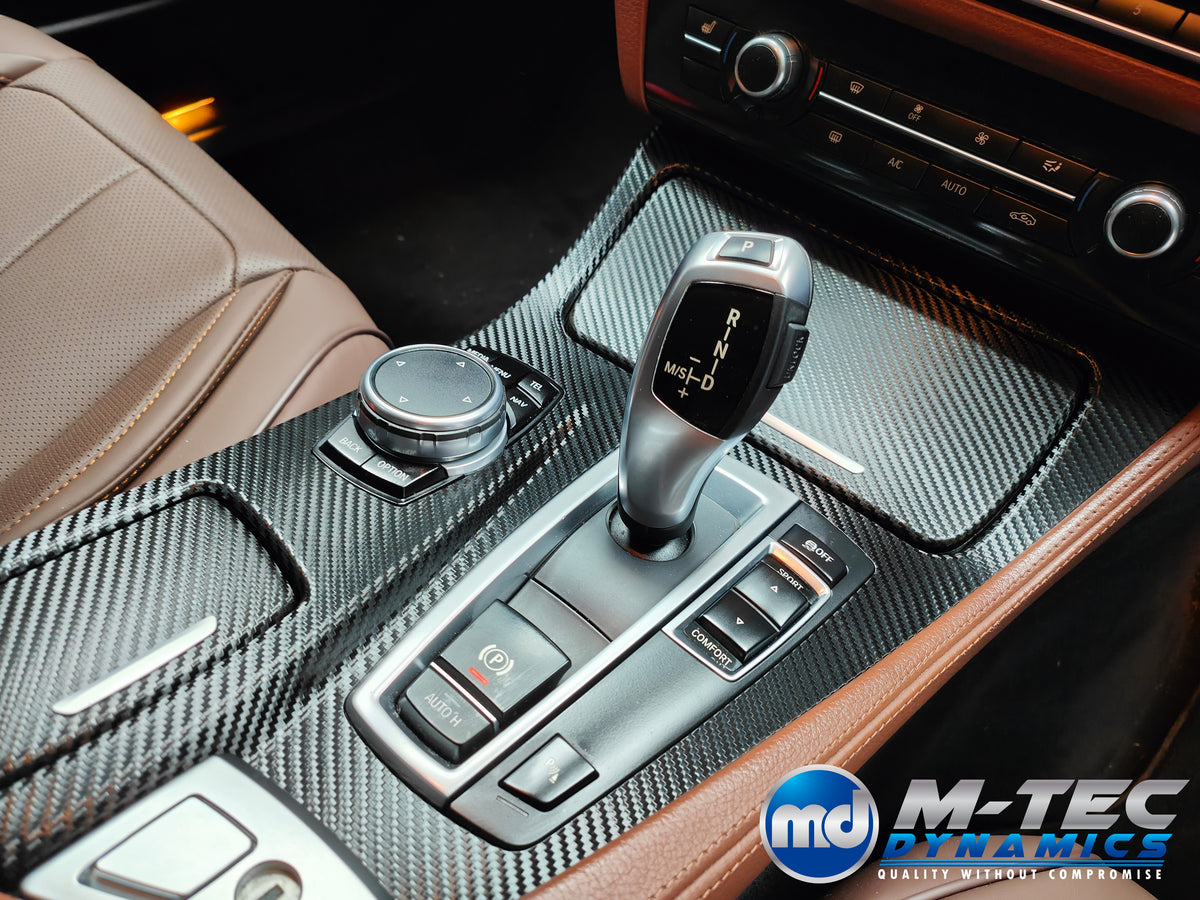 WRAPPING SERVICE - BMW F10 F11 INTERIOR TRIM SET - TEXTURED GLOSSY BLACK CARBON (MTD-TEX)