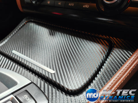 WRAPPING SERVICE - BMW F10 F11 INTERIOR TRIM SET - DEEP TEXTURED GLOSSY BLACK CARBON (MTD-TEX)