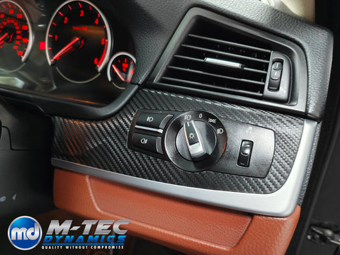 WRAPPING SERVICE - BMW F10 F11 INTERIOR TRIM SET - DEEP TEXTURED GLOSSY BLACK CARBON (MTD-TEX)