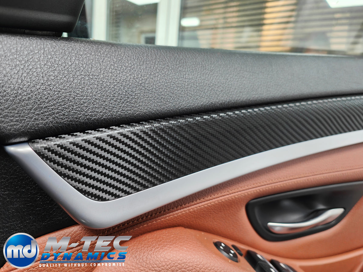 WRAPPING SERVICE - BMW F10 F11 INTERIOR TRIM SET - TEXTURED GLOSSY BLACK CARBON (MTD-TEX)