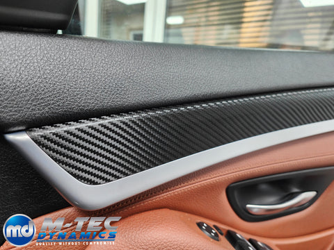 WRAPPING SERVICE - BMW F10 F11 INTERIOR TRIM SET - DEEP TEXTURED GLOSSY BLACK CARBON (MTD-TEX)