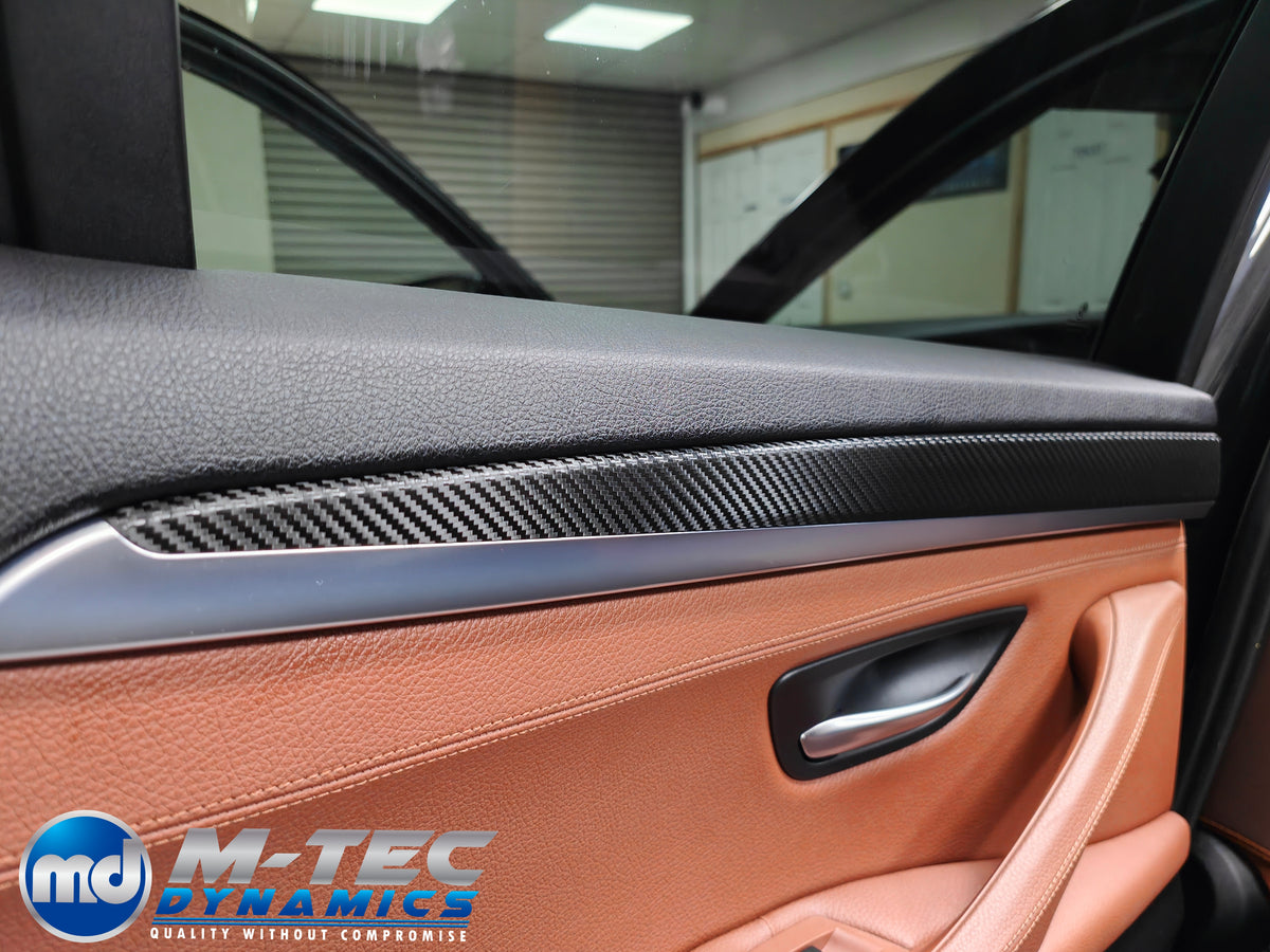 WRAPPING SERVICE - BMW F10 F11 INTERIOR TRIM SET - TEXTURED GLOSSY BLACK CARBON (MTD-TEX)