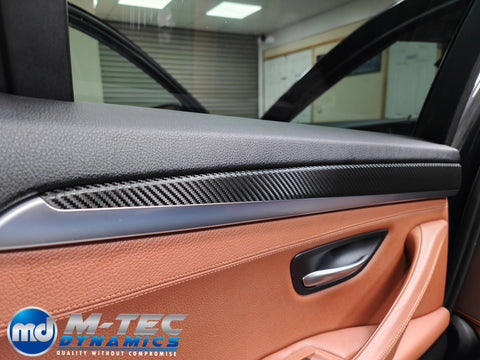 WRAPPING SERVICE - BMW F10 F11 INTERIOR TRIM SET - DEEP TEXTURED GLOSSY BLACK CARBON (MTD-TEX)