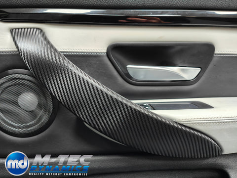 WRAPPING SERVICE - BMW M3 / M4 INTERIOR TRIM SET - BLACK TEXTURED CARBON (MTD-TEX) - F80 F82 F83