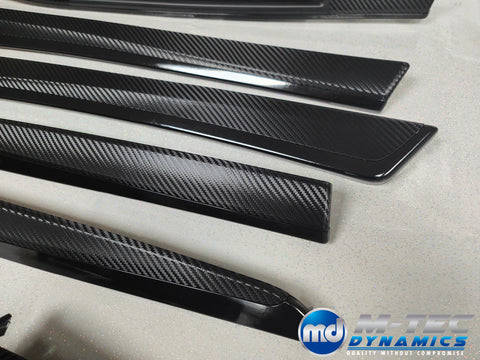 BMW F10 F11 M5 INTERIOR TRIM SET - DEEP TEXTURED GLOSSY BLACK CARBON / BLACK ACCENT (MTD-TEX)