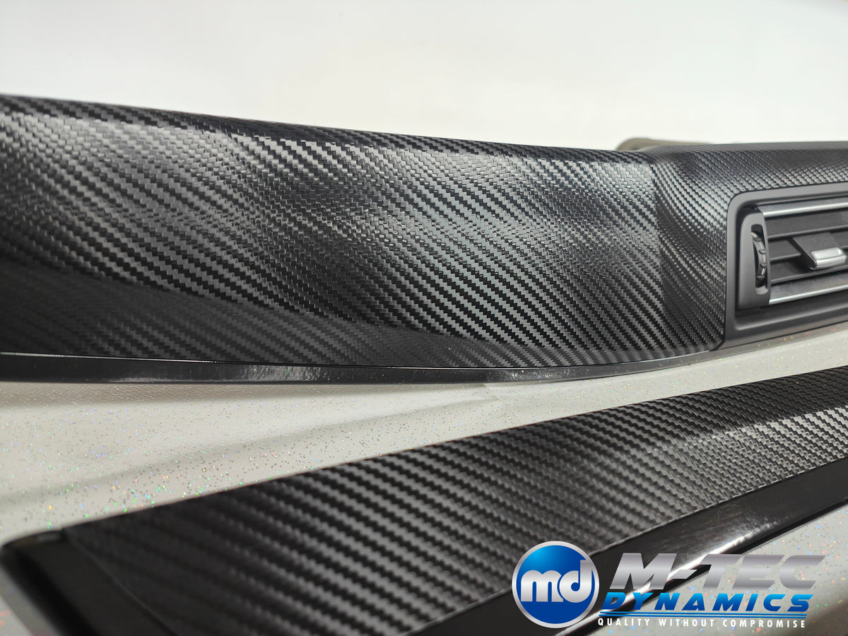 BMW F10 F11 AUTO INTERIOR TRIM SET - TEXTURED GLOSSY BLACK CARBON / BLACK ACCENT (MTD-TEX)