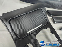BMW F10 F11 AUTO INTERIOR TRIM SET - TEXTURED GLOSSY BLACK CARBON / BLACK ACCENT (MTD-TEX)