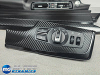 BMW F10 F11 M5 INTERIOR TRIM SET - TEXTURED GLOSSY BLACK CARBON / BLACK ACCENT (MTD-TEX)