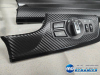 BMW F10 F11 M5 INTERIOR TRIM SET - TEXTURED GLOSSY BLACK CARBON / BLACK ACCENT (MTD-TEX)