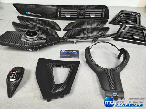 BMW F20 F21 F22 F23 LCI-2 INTERIOR TRIM SET - PREMIUM TEXTURED BLACK CARBON - WRAPPING SERVICE