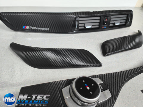 BMW F21 F22 LCI-2 INTERIOR TRIM SET - PREMIUM TEXTURED BLACK CARBON