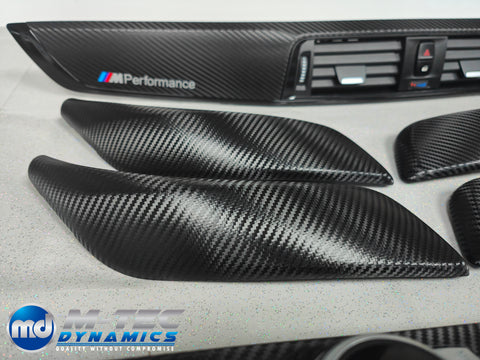 BMW F20 F21 F22 F23 LCI-2 INTERIOR TRIM SET - PREMIUM TEXTURED BLACK CARBON - WRAPPING SERVICE