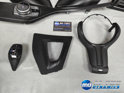 BMW F20 F21 F22 F23 LCI-2 INTERIOR TRIM SET - PREMIUM TEXTURED BLACK CARBON - WRAPPING SERVICE