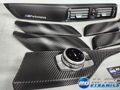 BMW F20 F21 F22 F23 LCI-2 INTERIOR TRIM SET - PREMIUM TEXTURED BLACK CARBON - WRAPPING SERVICE