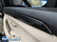 WRAPPING SERVICE - BMW F10 F11 INTERIOR TRIM SET - TEXTURED GLOSSY BLACK CARBON / GLOSS BLACK ACCENT TRIM