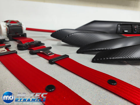 BMW F30 F31 F32 CUSTOM INTERIOR TRIM SET & SEAT BELT PACKAGE (RED)