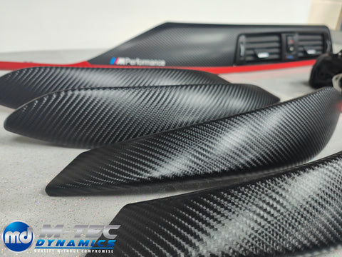 WRAPPING SERVICE - BMW F3X TRIM SET 4D CARBON / RED ACCENT (CUSTOM)