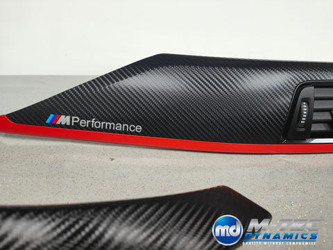 WRAPPING SERVICE - BMW F3X TRIM SET 4D CARBON / RED ACCENT (CUSTOM)