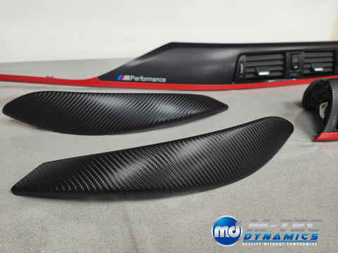 WRAPPING SERVICE - BMW F3X TRIM SET 4D CARBON / RED ACCENT (CUSTOM)