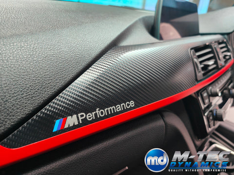 WRAPPING SERVICE - BMW F3X TRIM SET 4D CARBON / RED ACCENT (CUSTOM)