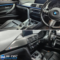 WRAPPING SERVICE - BMW F3X INTERIOR TRIM SET - TEXTURED CARBON / GLOSS BLACK ACCENT - (F30 F31 F32 F33 F36)