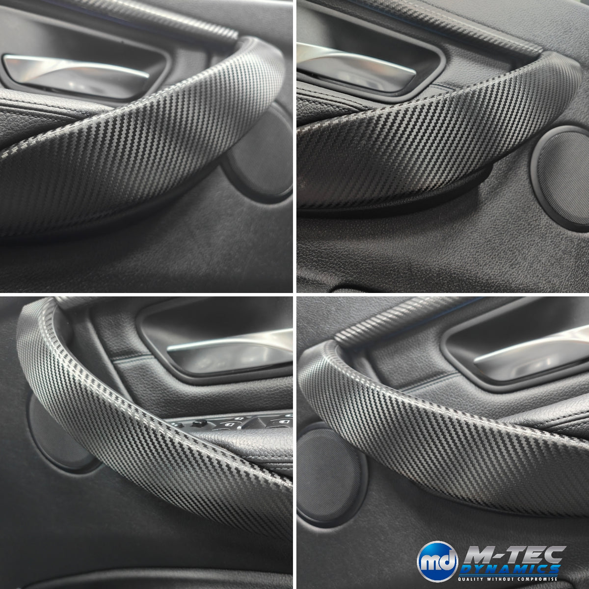 WRAPPING SERVICE - BMW F3X INTERIOR TRIM SET - TEXTURED CARBON / GLOSS BLACK ACCENT - (F30 F31 F32 F33 F36)