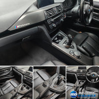 WRAPPING SERVICE - BMW F3X INTERIOR TRIM SET - TEXTURED CARBON / GLOSS BLACK ACCENT - (F30 F31 F32 F33 F36)