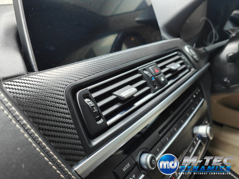 WRAPPING SERVICE - BMW 6-SERIES F06 GRAN COUPE INTERIOR TRIM SET - DEEP TEXTURED GLOSSY BLACK CARBON (MTD-TEX)