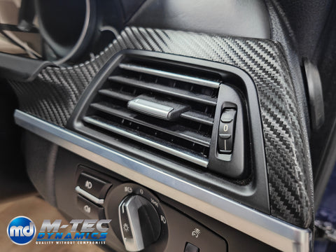 WRAPPING SERVICE - BMW 6-SERIES F06 GRAN COUPE INTERIOR TRIM SET - DEEP TEXTURED GLOSSY BLACK CARBON (MTD-TEX)