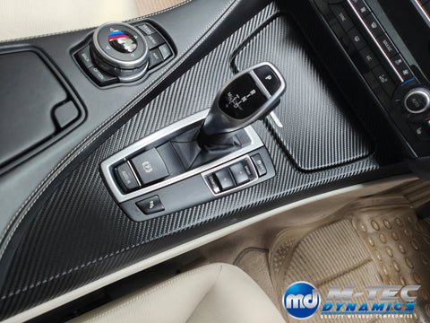 WRAPPING SERVICE - BMW 6-SERIES F06 GRAN COUPE INTERIOR TRIM SET - DEEP TEXTURED GLOSSY BLACK CARBON (MTD-TEX)