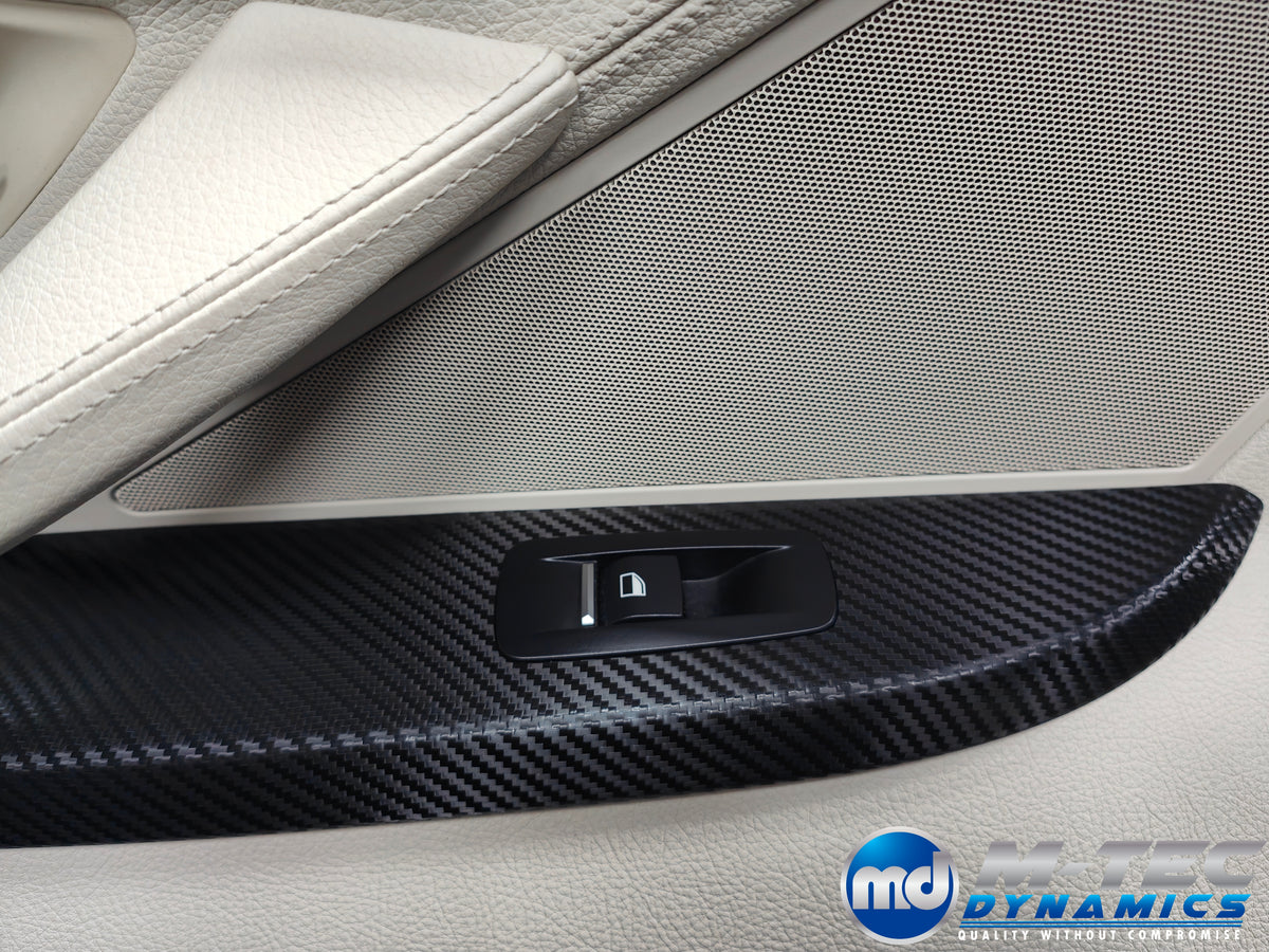 WRAPPING SERVICE - BMW 6-SERIES F06 GRAN COUPE INTERIOR TRIM SET - TEXTURED GLOSSY BLACK CARBON (MTD-TEX)