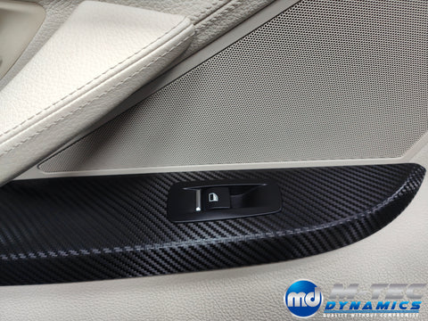 WRAPPING SERVICE - BMW 6-SERIES F06 GRAN COUPE INTERIOR TRIM SET - DEEP TEXTURED GLOSSY BLACK CARBON (MTD-TEX)