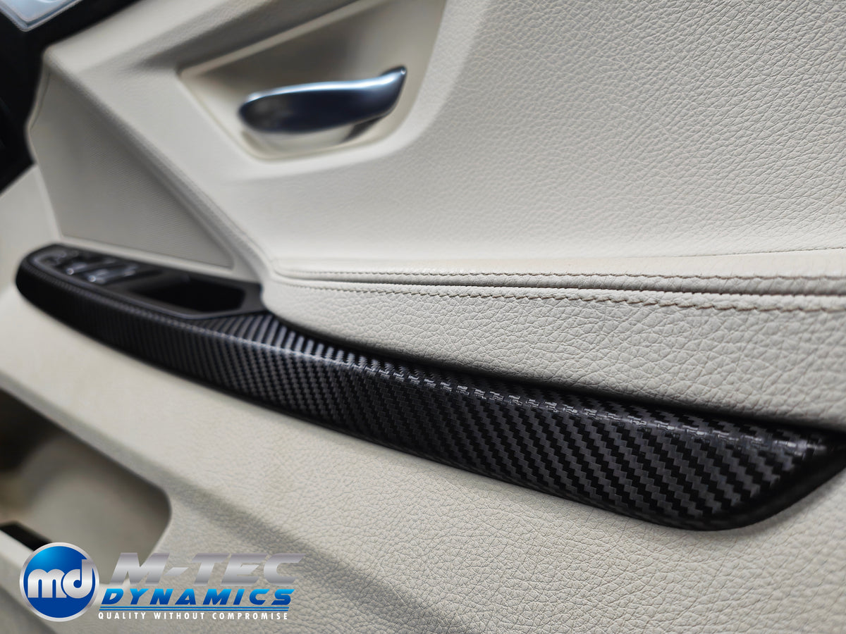 WRAPPING SERVICE - BMW 6-SERIES F06 GRAN COUPE INTERIOR TRIM SET - TEXTURED GLOSSY BLACK CARBON (MTD-TEX)