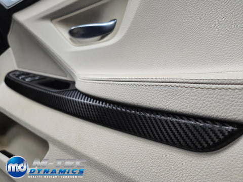 WRAPPING SERVICE - BMW 6-SERIES F06 GRAN COUPE INTERIOR TRIM SET - DEEP TEXTURED GLOSSY BLACK CARBON (MTD-TEX)