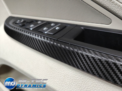 WRAPPING SERVICE - BMW 6-SERIES F06 GRAN COUPE INTERIOR TRIM SET - DEEP TEXTURED GLOSSY BLACK CARBON (MTD-TEX)