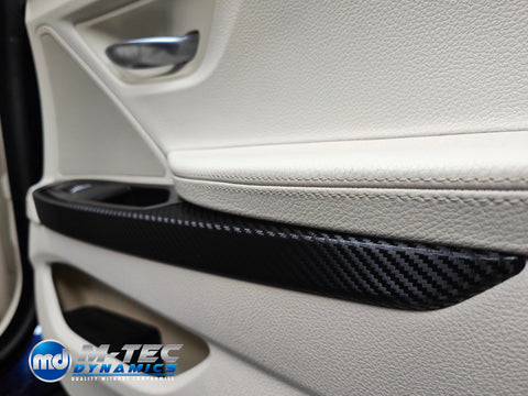 WRAPPING SERVICE - BMW 6-SERIES F06 GRAN COUPE INTERIOR TRIM SET - DEEP TEXTURED GLOSSY BLACK CARBON (MTD-TEX)