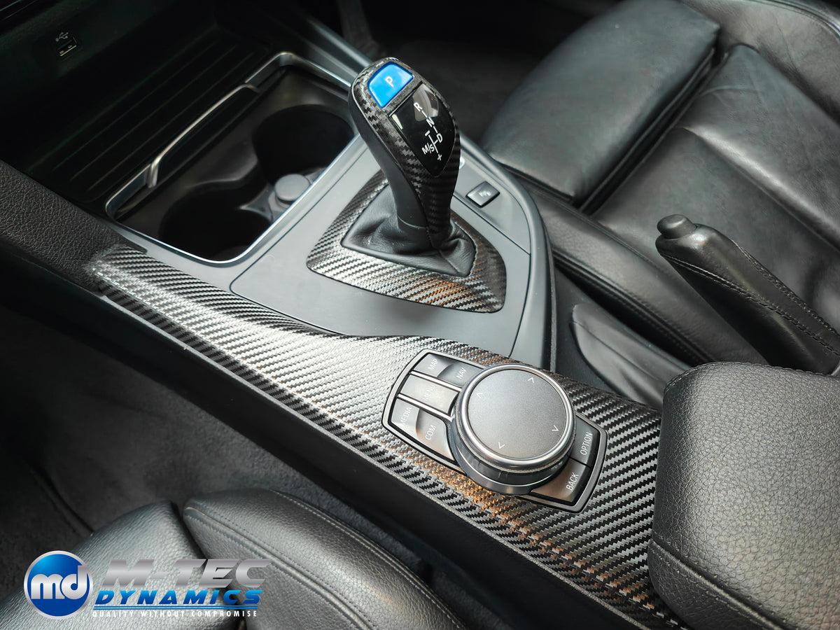 WRAPPING SERVICE - BMW F3X INTERIOR TRIM SET - TEXTURED CARBON / SILVER ACCENT - (F30 F31 F32 F33 F36)