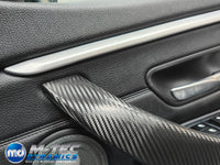 WRAPPING SERVICE - BMW F3X INTERIOR TRIM SET - TEXTURED CARBON / SILVER ACCENT - (F30 F31 F32 F33 F36)