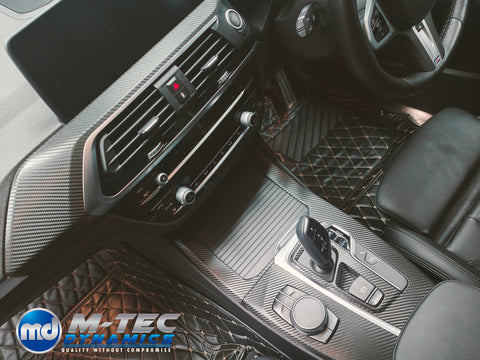 BMW G01 X3 / G02 X4 INTERIOR TRIM SET WRAPPING SERVICE - TEXTURED BLACK CARBON