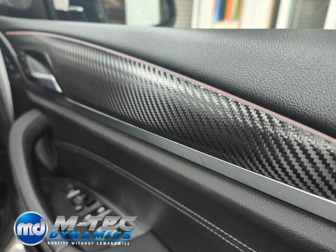 BMW G01 X3 / G02 X4 INTERIOR TRIM SET WRAPPING SERVICE - TEXTURED BLACK CARBON