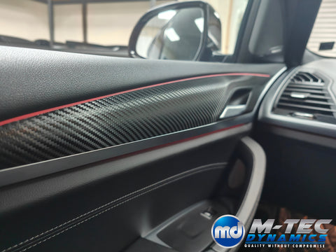 BMW G01 X3 / G02 X4 INTERIOR TRIM SET WRAPPING SERVICE - TEXTURED BLACK CARBON